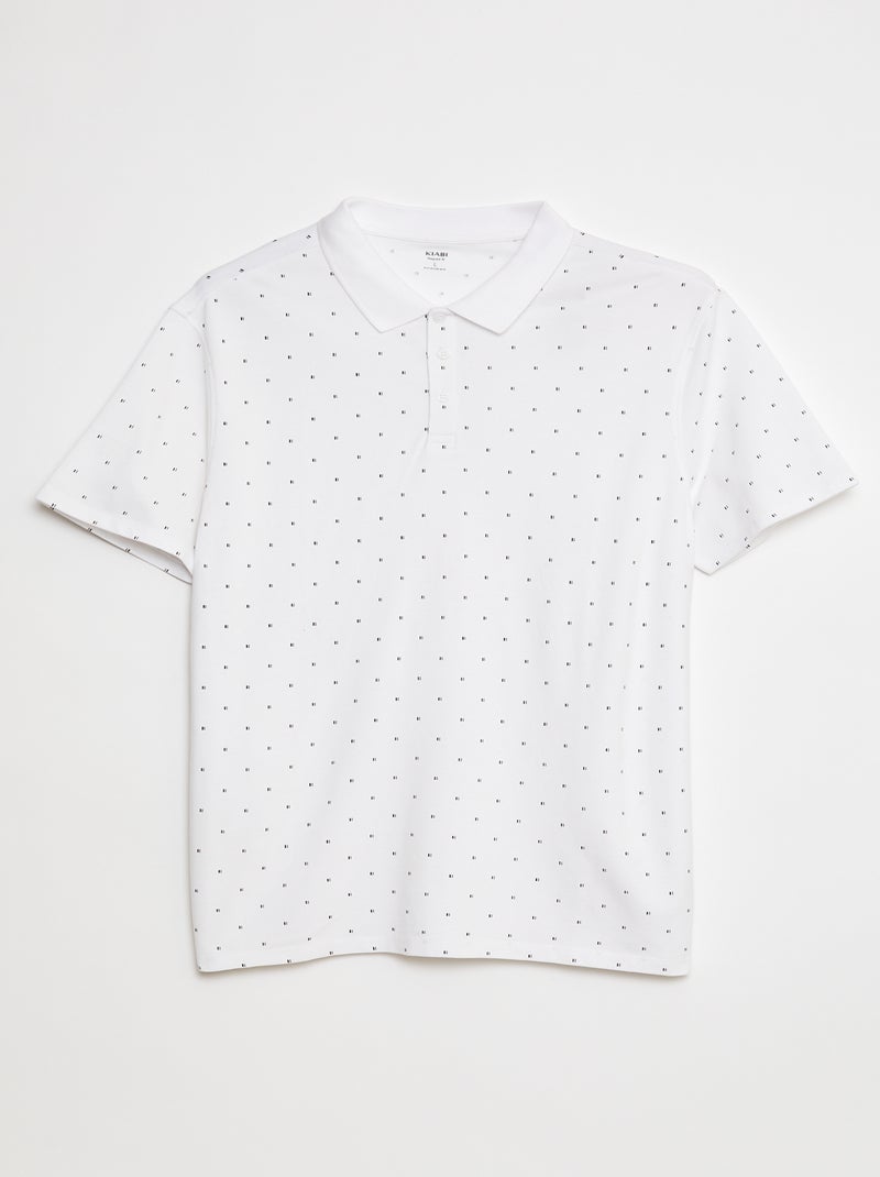 Polo de punto de piqué estampado BLANCO - Kiabi