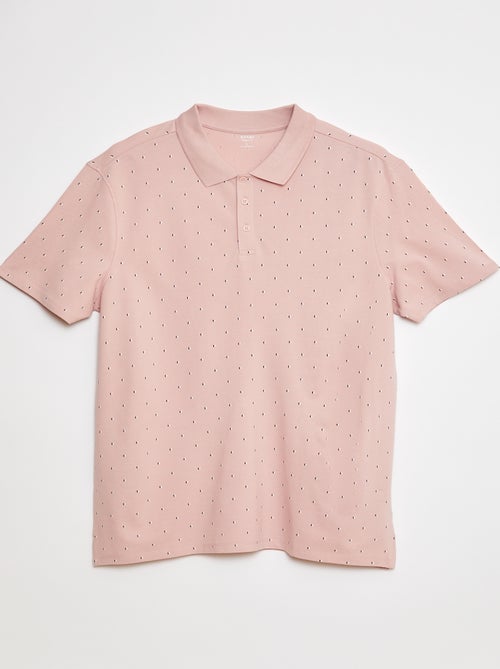 Polo de punto de piqué estampado - Kiabi