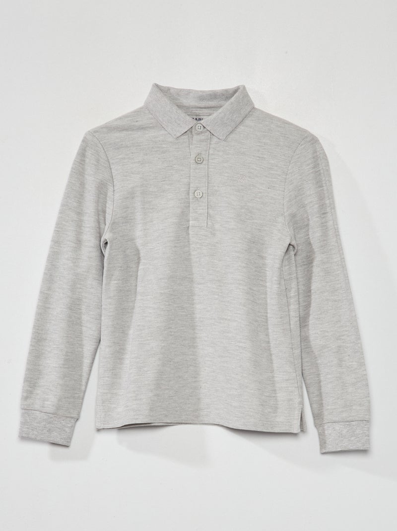 Polo de punto de piqué Gris - Kiabi