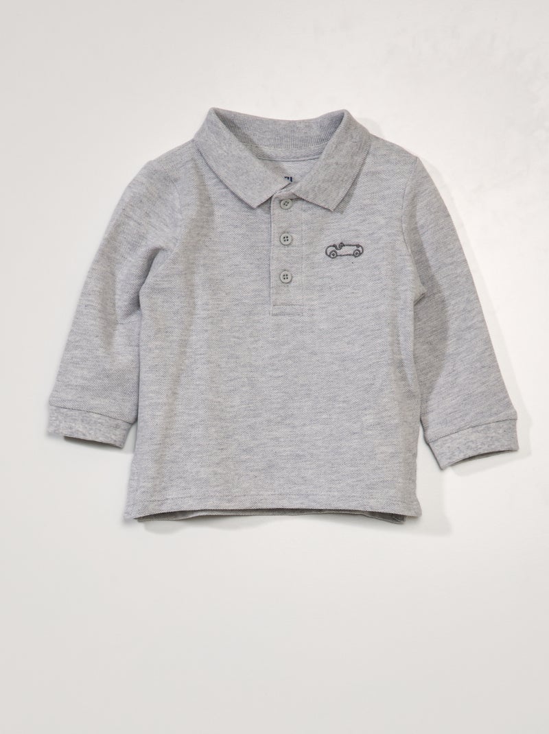 Polo de punto de piqué GRIS - Kiabi
