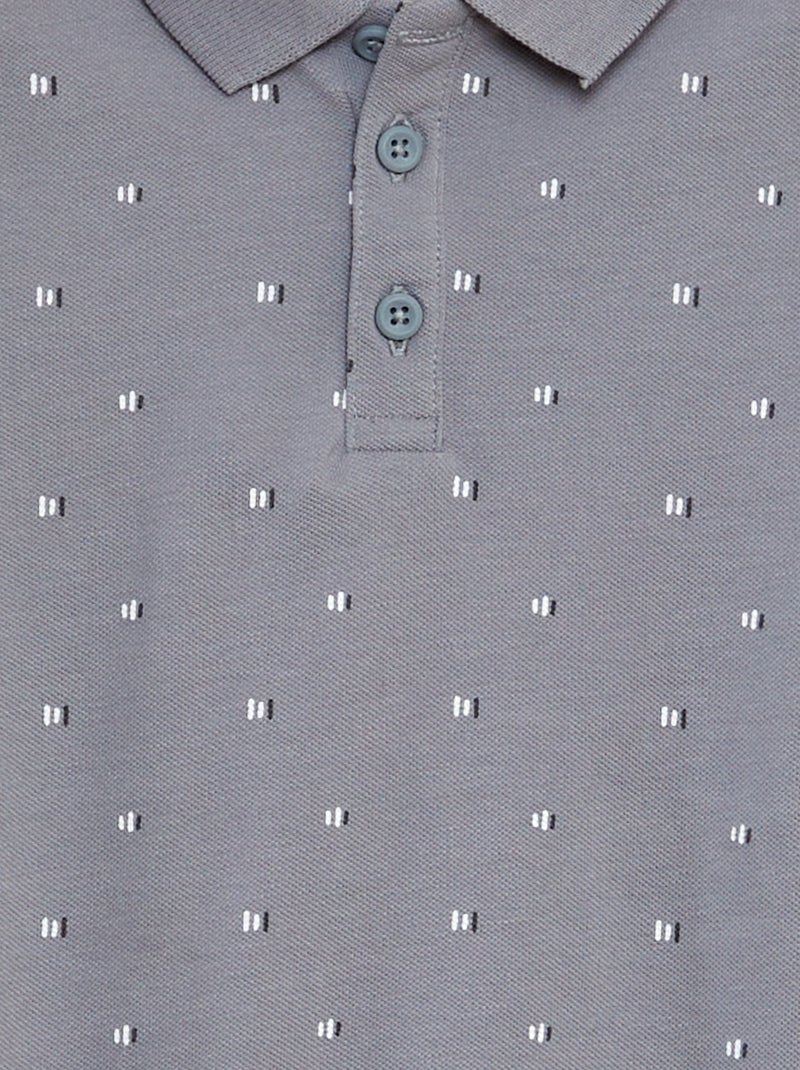 Polo de punto de piqué GRIS - Kiabi