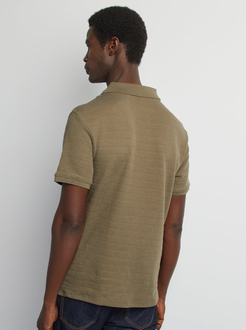 Polo de punto de piqué KAKI - Kiabi