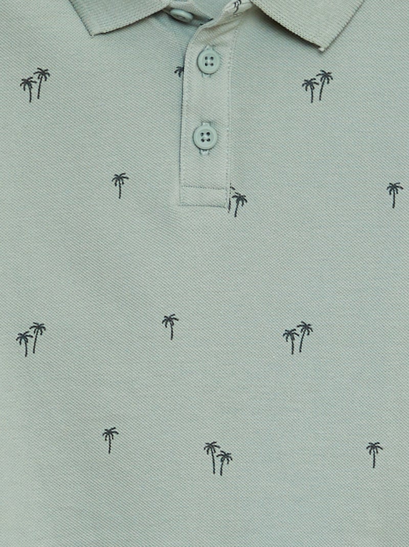 Polo de punto de piqué KAKI - Kiabi