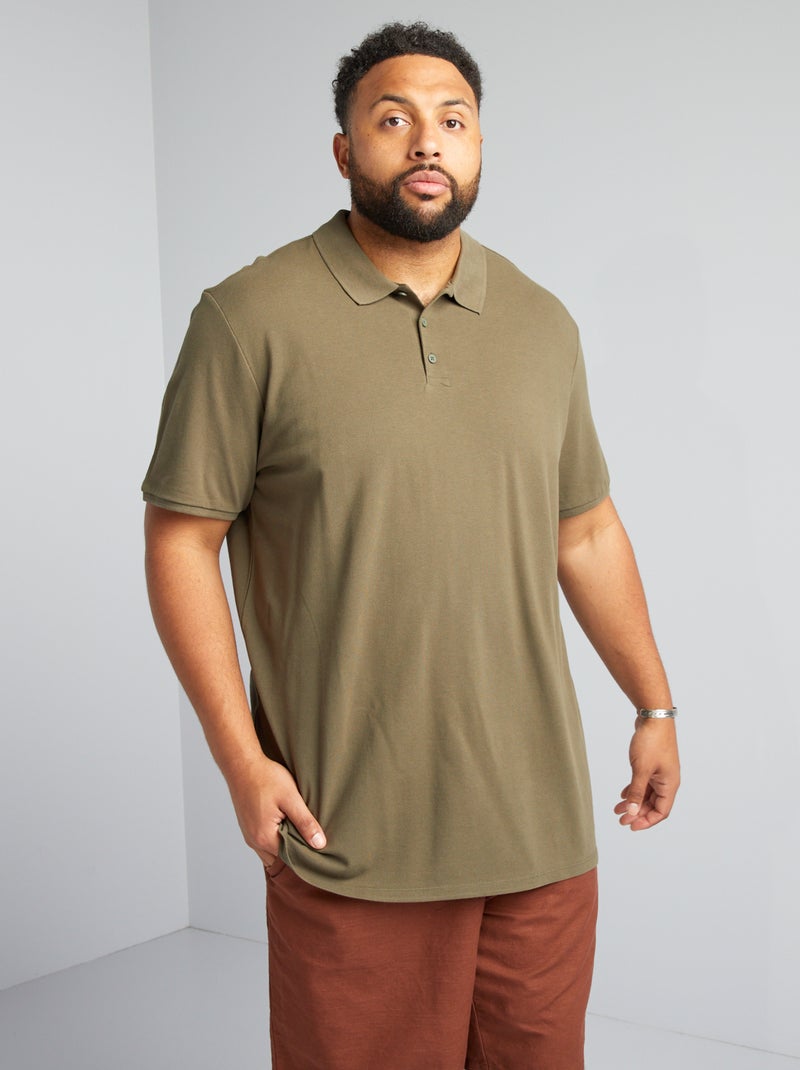 Polo de punto de piqué KAKI - Kiabi