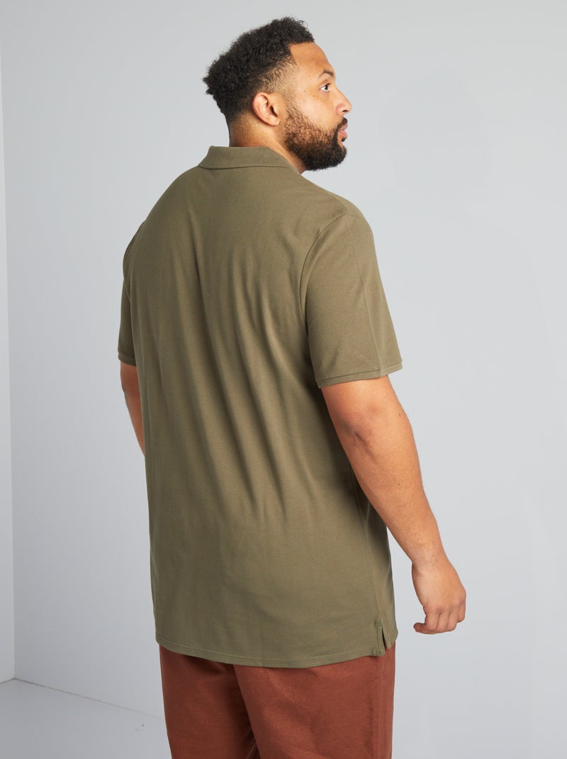 Polo de punto de piqué KAKI - Kiabi
