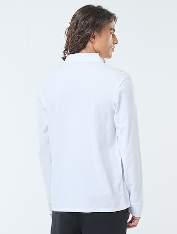 Polo de punto de piqué liso de manga larga
