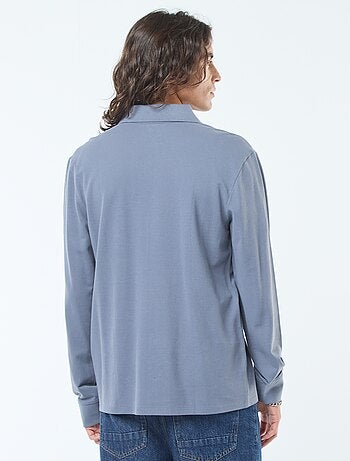 Polo de punto de piqué liso de manga larga