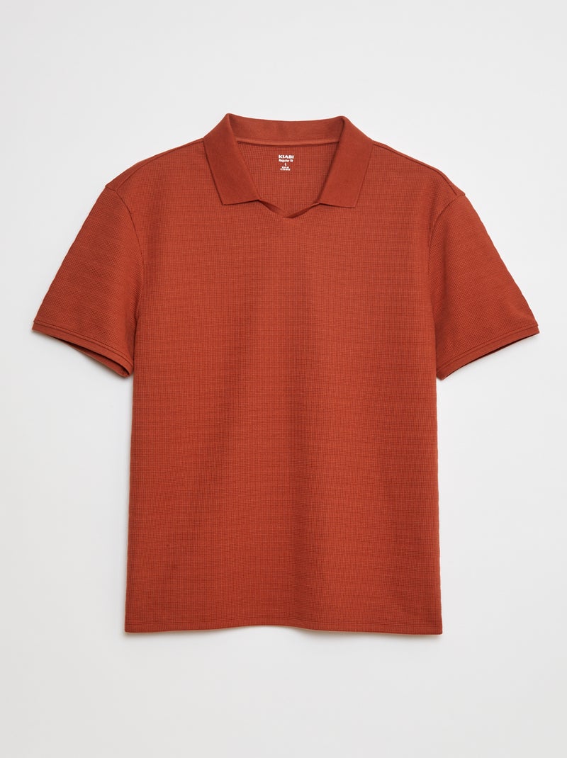 Polo de punto de piqué MARRON - Kiabi