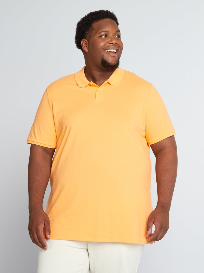 Polo de punto de piqué naranja albaricoque - Kiabi