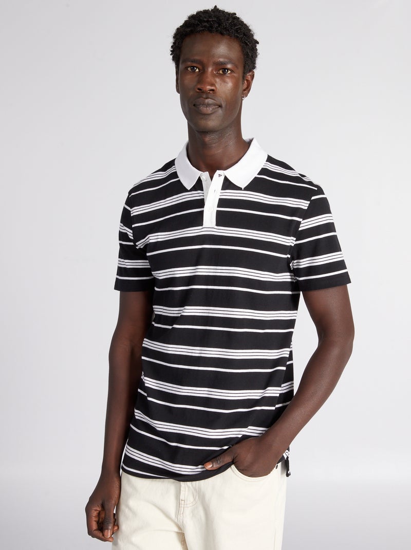 Polo de punto de piqué Negro - Kiabi