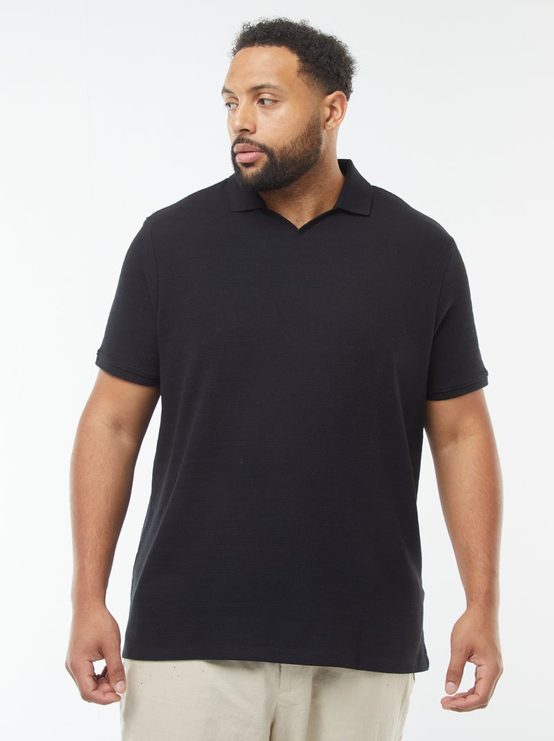 Polo de punto de piqué negro - Kiabi