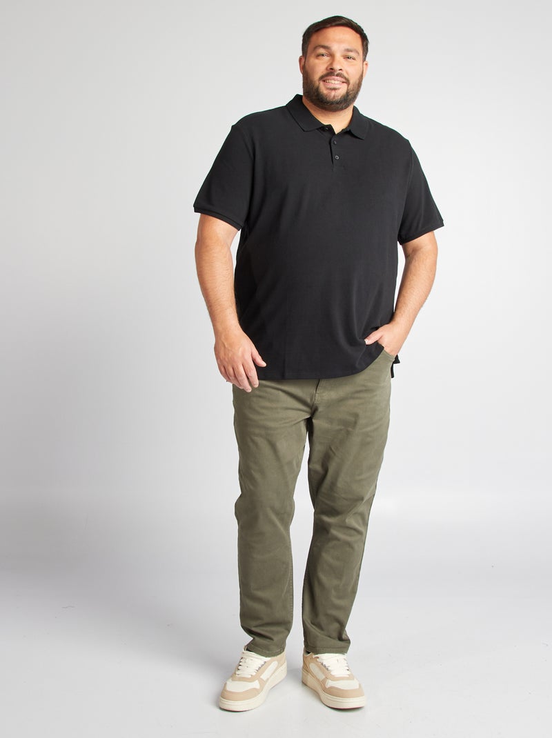 Polo de punto de piqué negro - Kiabi