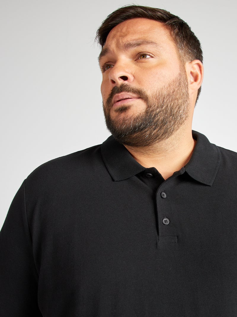 Polo de punto de piqué negro - Kiabi