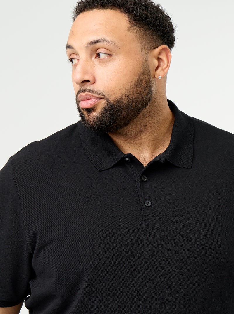 Polo de punto de piqué negro - Kiabi