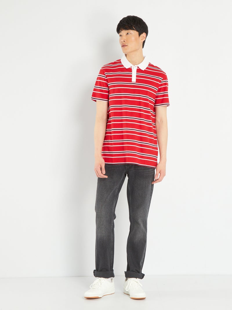 Polo de punto de piqué ROJO - Kiabi