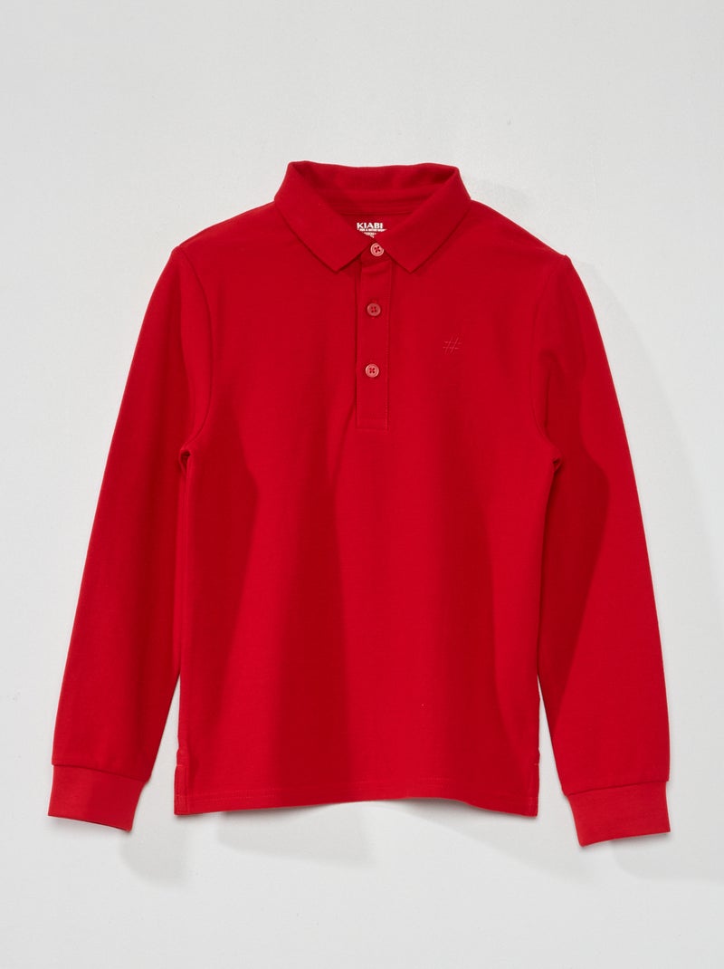 Polo de punto de piqué Rojo - Kiabi