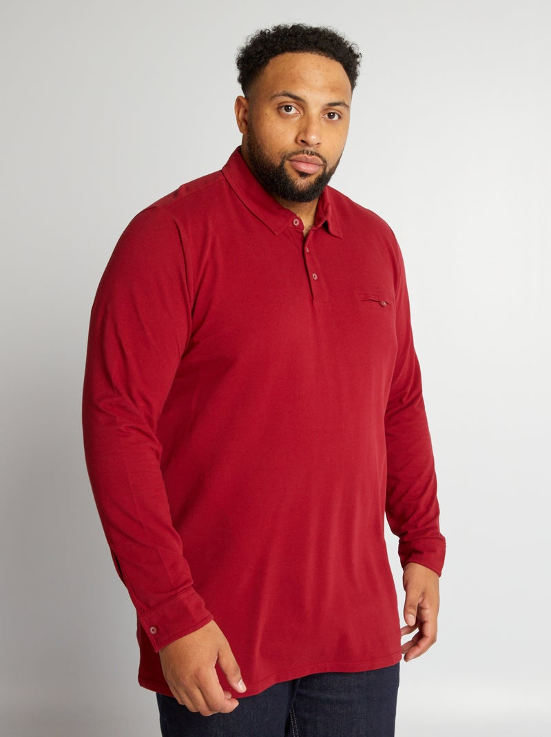 Polo de punto de piqué ROJO - Kiabi