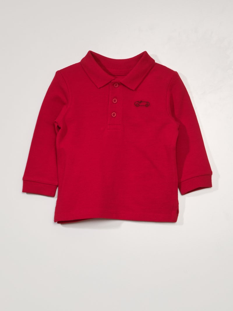 Polo de punto de piqué ROJO - Kiabi