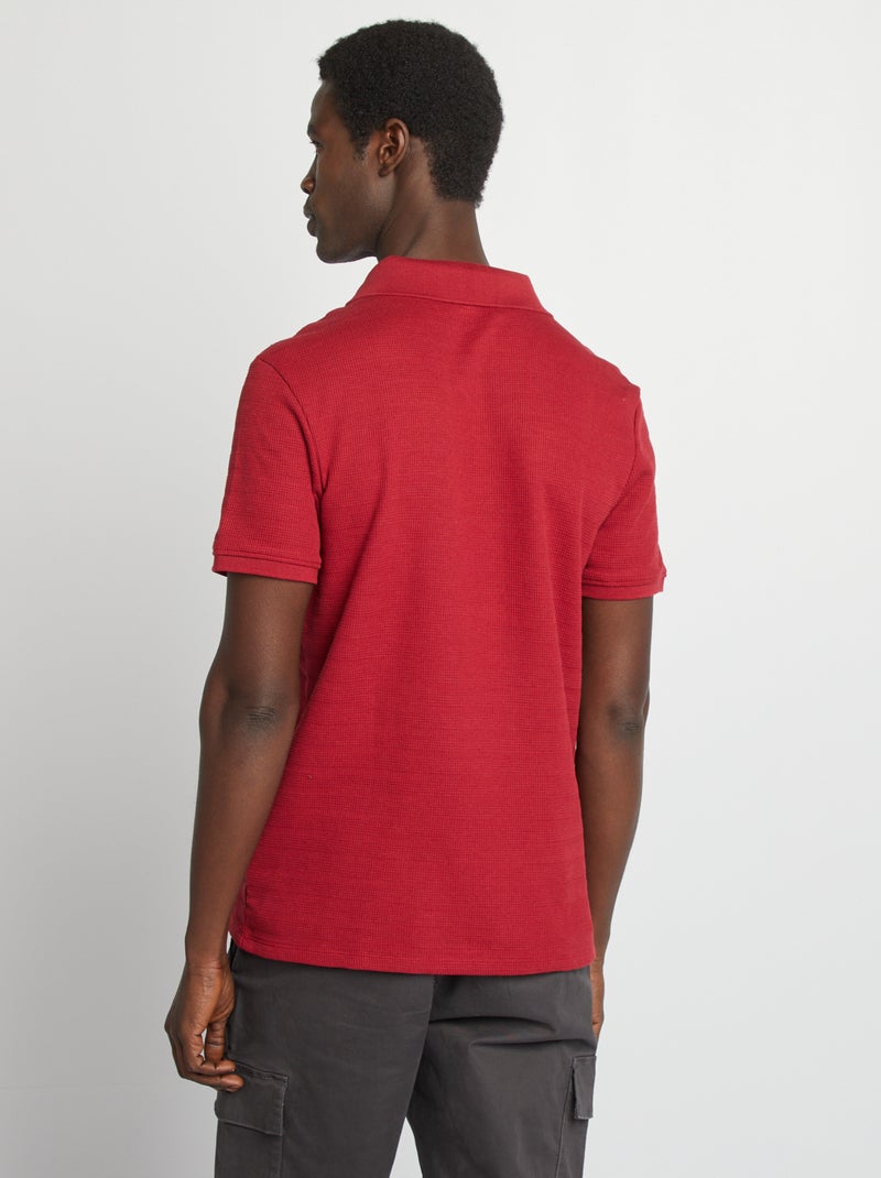 Polo de punto de piqué ROJO - Kiabi