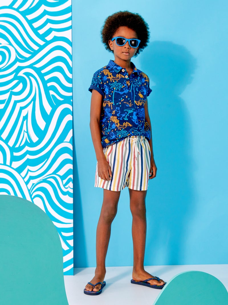 Polo de punto de piqué 'selva' AZUL - Kiabi