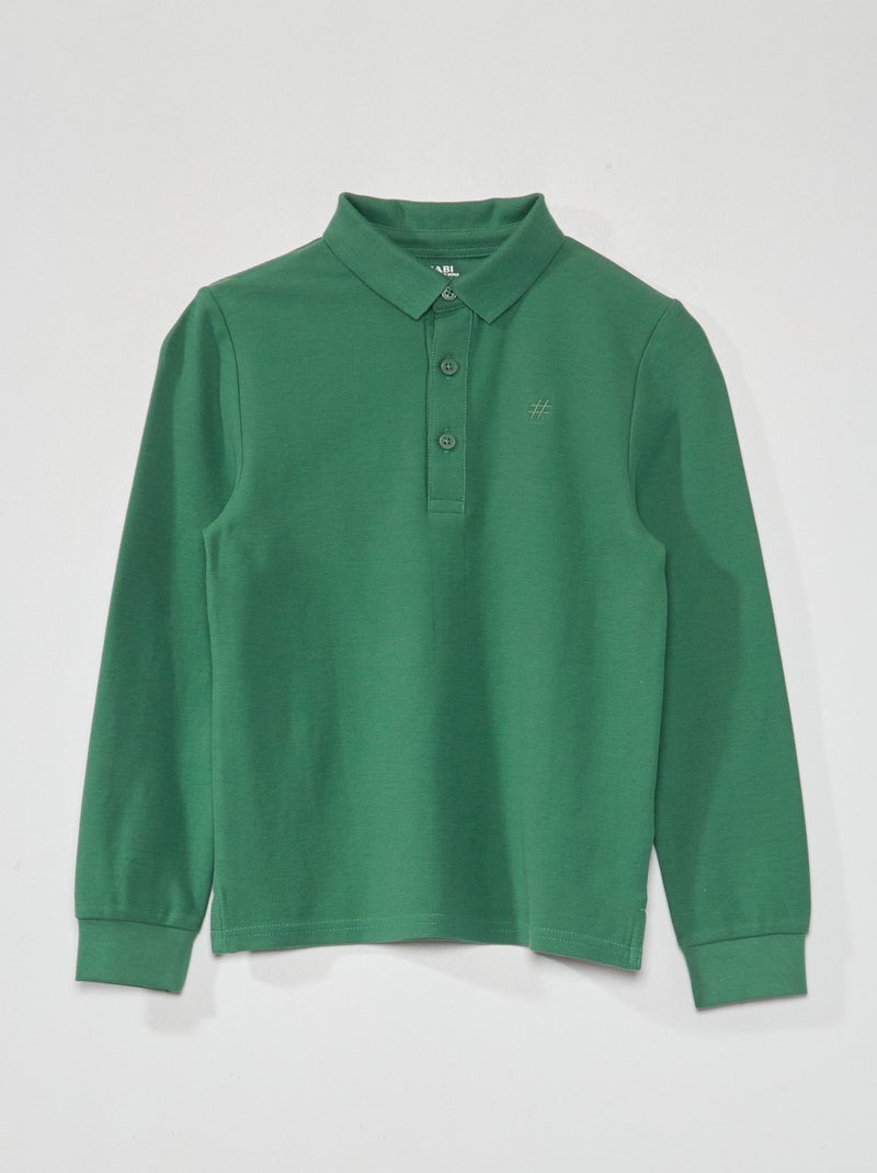 Polo de punto de piqué verde - Kiabi