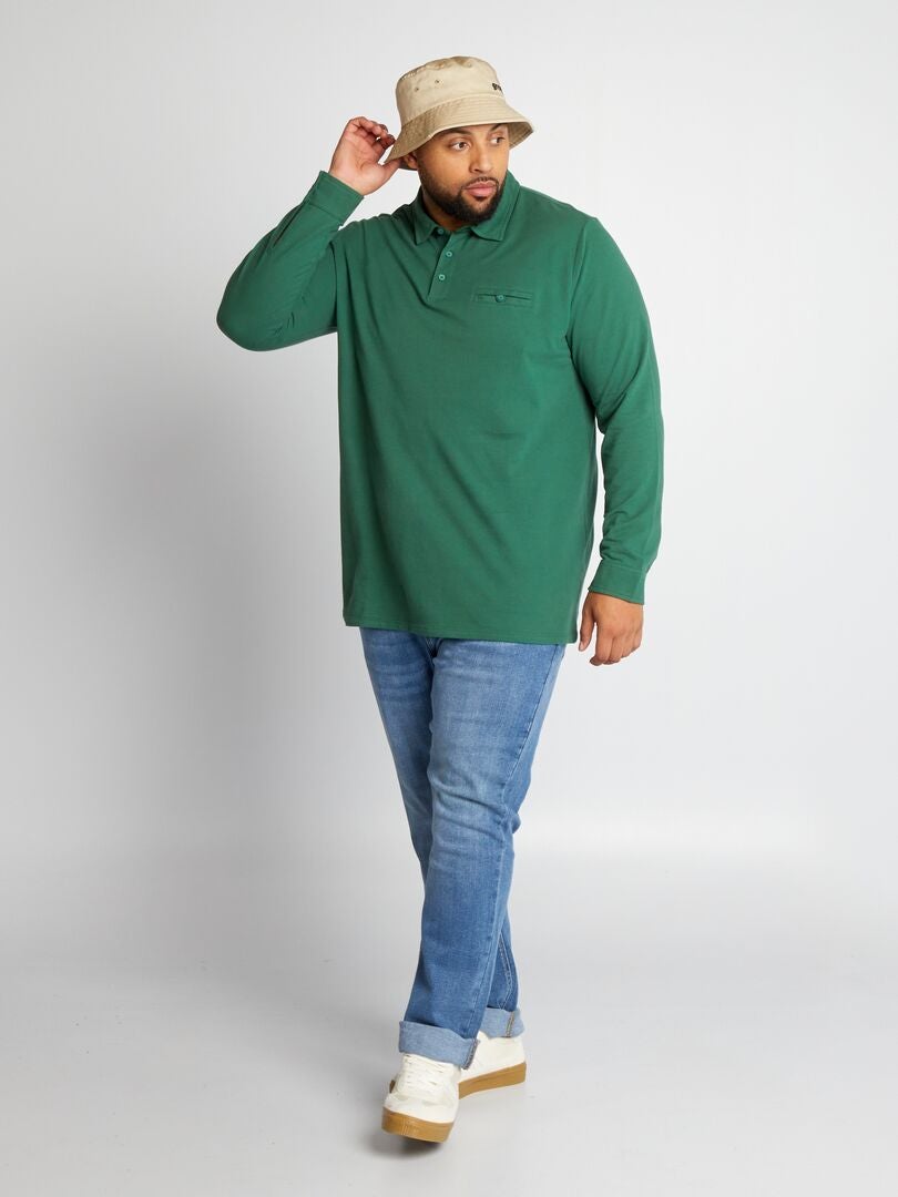 Polo de punto de piqué Verde - Kiabi