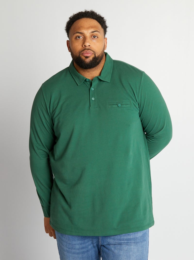 Polo de punto de piqué Verde - Kiabi