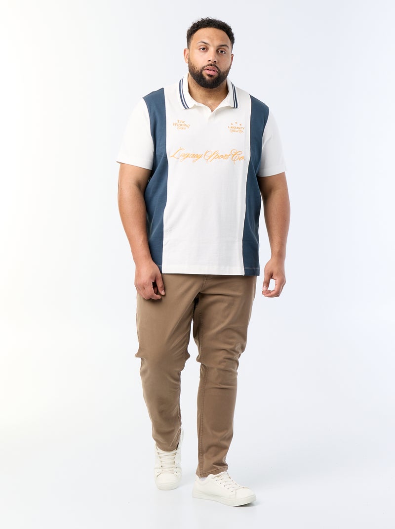 Polo de punto estampado Beige - Kiabi