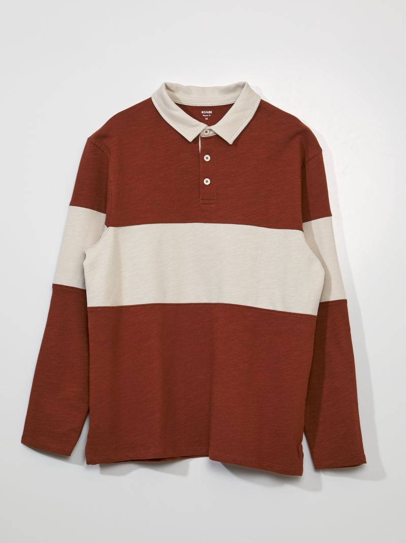 Polo de punto estilo rugby Castaño - Kiabi