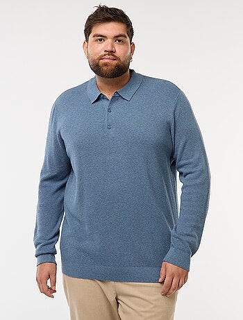 Polo de punto fantasía de manga larga