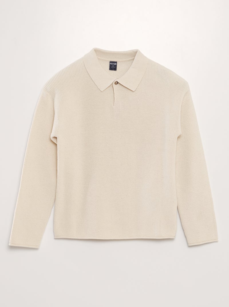 Polo de punto fino  - BEIGE - Kiabi