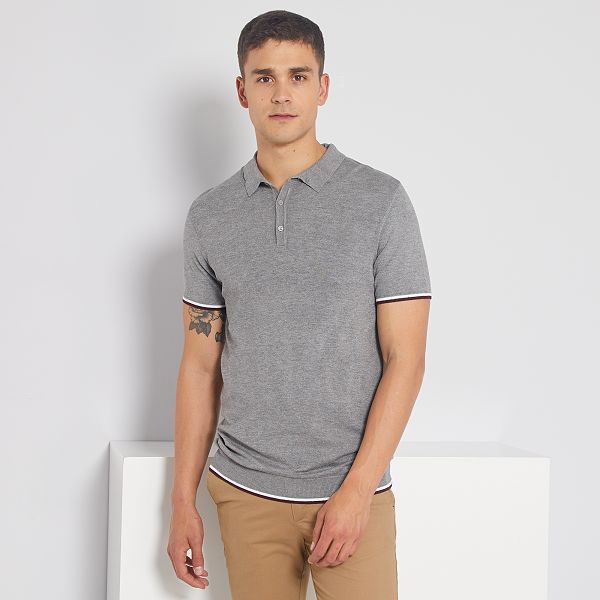 polo gris hombre