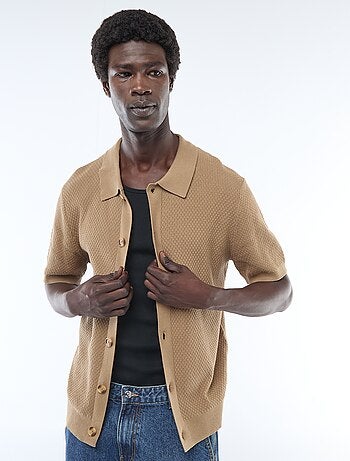 Polo de punto gofrado