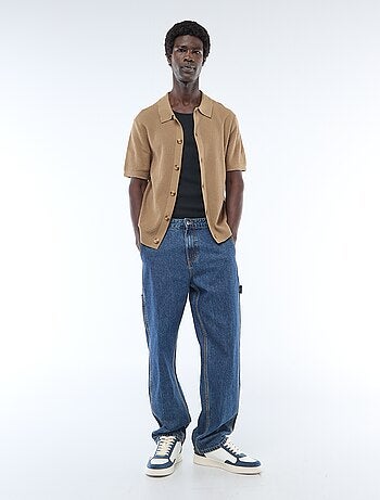 Polo de punto gofrado