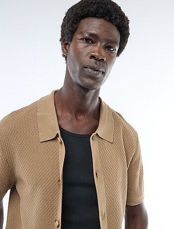 Polo de punto gofrado