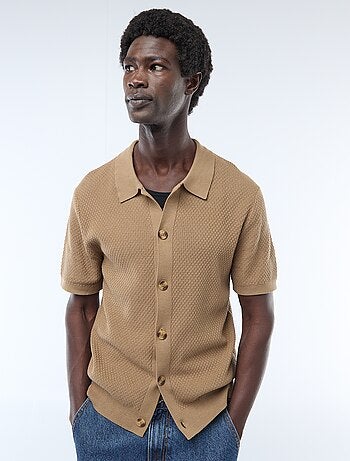 Polo de punto gofrado