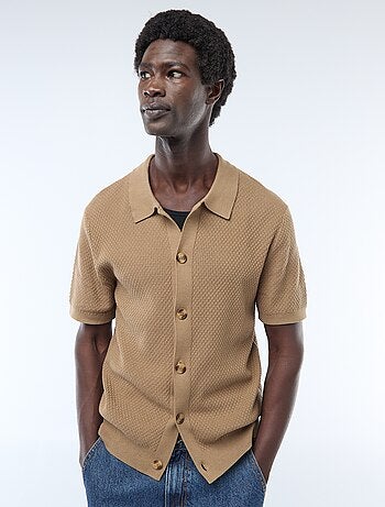 Polo de punto gofrado