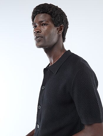 Polo de punto gofrado