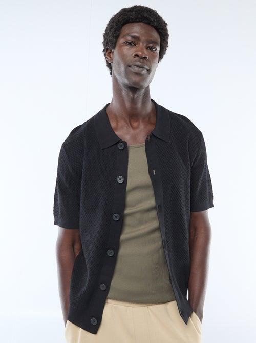 Polo de punto gofrado - Kiabi