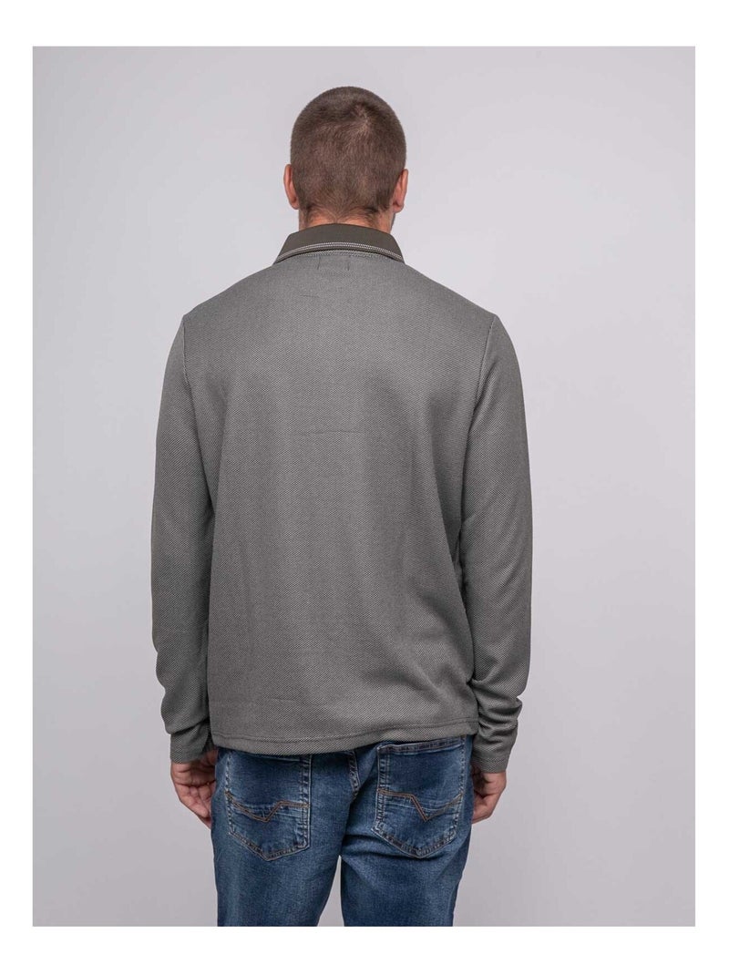 Polo de punto jacquard PALYPSO Caqui - Kiabi