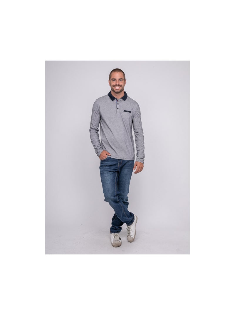 Polo de punto jacquard PIAGARA Azul marino - Kiabi
