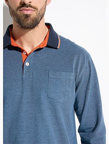 Polo de punto piqué de algodón de manga larga - Afibel