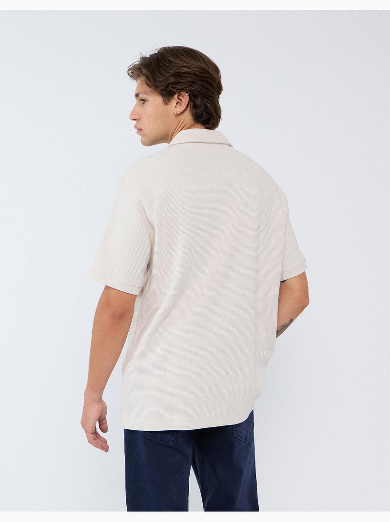 Polo de punto texturizado, mo fashion Gris - Kiabi