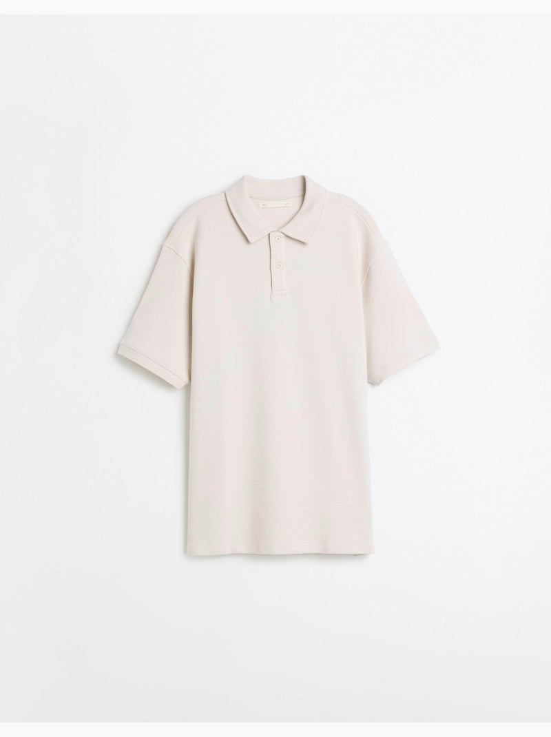 Polo de punto texturizado, mo fashion Gris - Kiabi