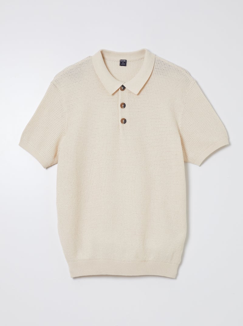 Polo de punto tricotado BLANCO - Kiabi