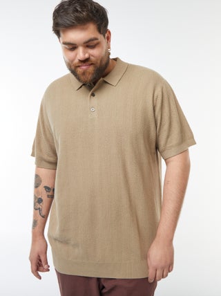Polo de punto tricotado de manga corta