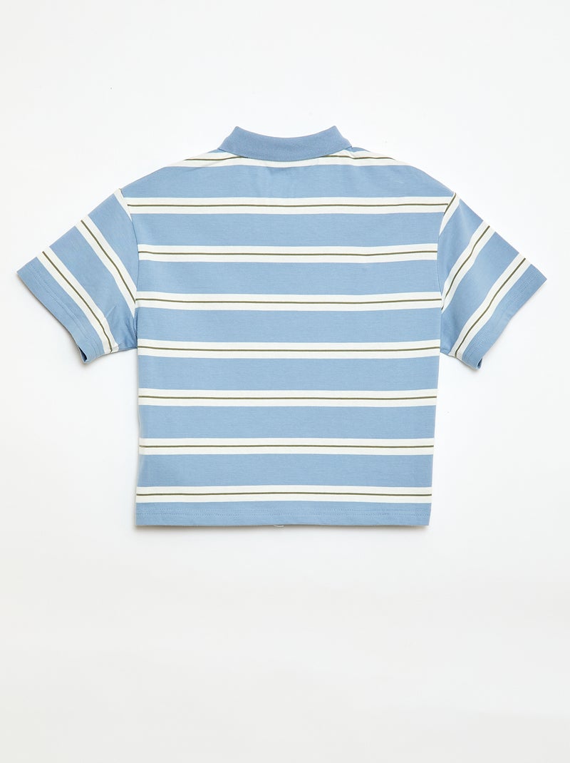 Polo de rayas de manga corta Azul - Kiabi