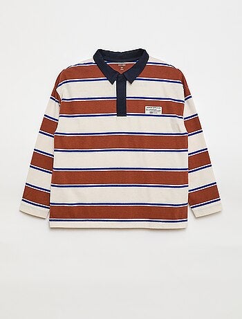 Polo de rayas de punto jersey de manga larga
