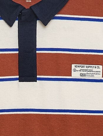 Polo de rayas de punto jersey de manga larga