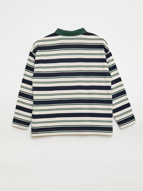 Polo de rayas de punto jersey de manga larga - Kiabi
